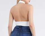 Cross Front Open Back Crop Top